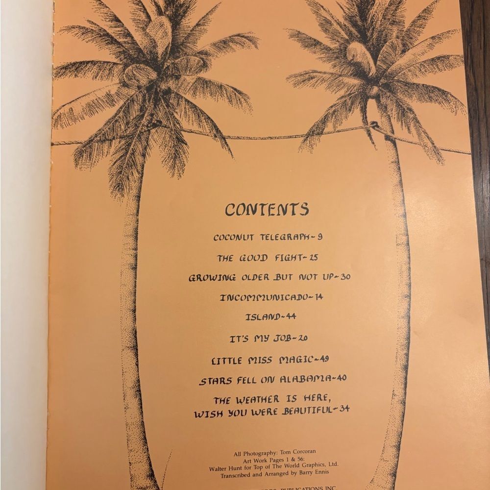 Jimmy Buffett Coconut Telegraph Album softcover song book 1981. - Picture 2 of 6